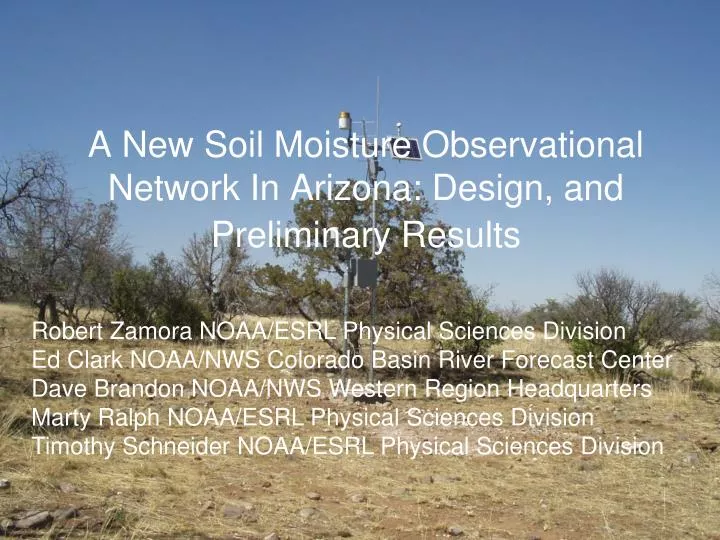 a new soil moisture observational network in arizona design and preliminary results