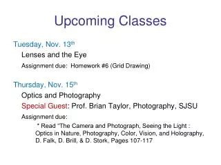 Upcoming Classes