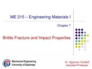 ME 215 – Engineering Materials I