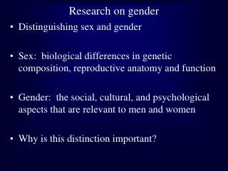 Research on gender