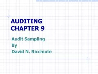 AUDITING CHAPTER 9