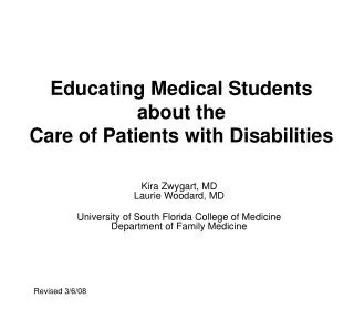 Educating Medical Students about the Care of Patients with Disabilities
