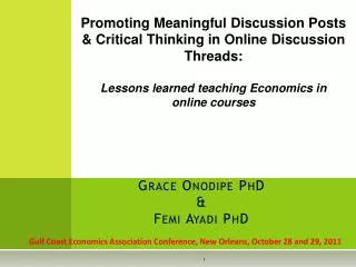 Grace Onodipe PhD &amp; Femi Ayadi PhD