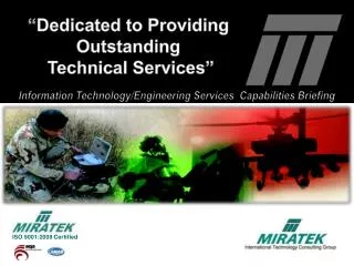“ Dedicated to Providing Outstanding Technical Services”