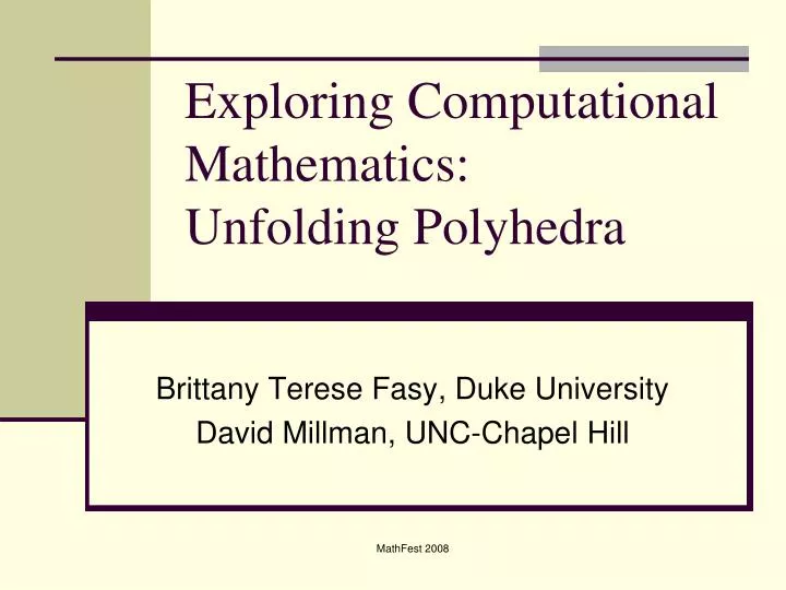 exploring computational mathematics unfolding polyhedra