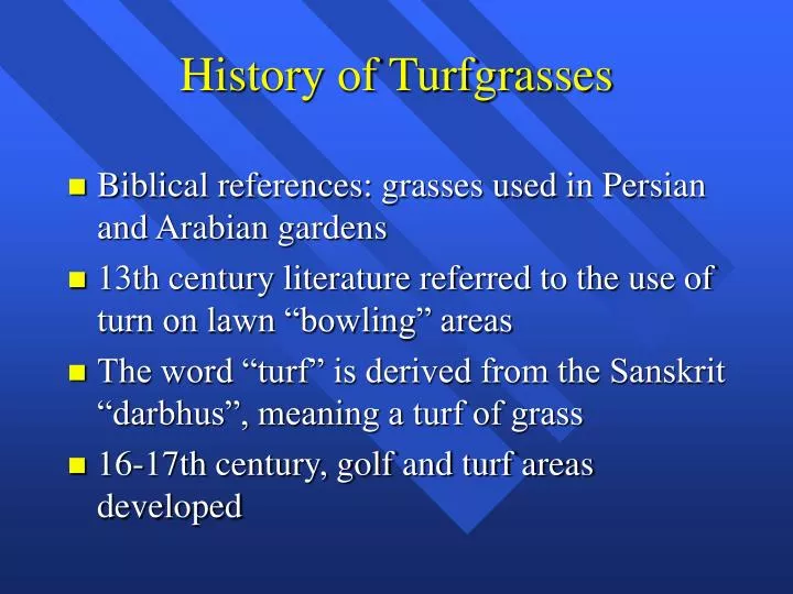history of turfgrasses