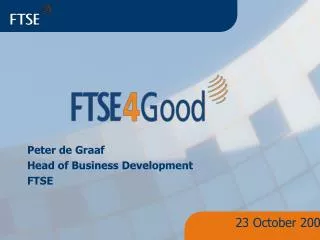 Peter de Graaf Head of Business Development FTSE