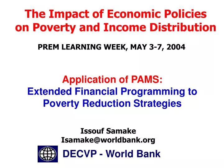 application of pams extended financial programming to poverty reduction strategies
