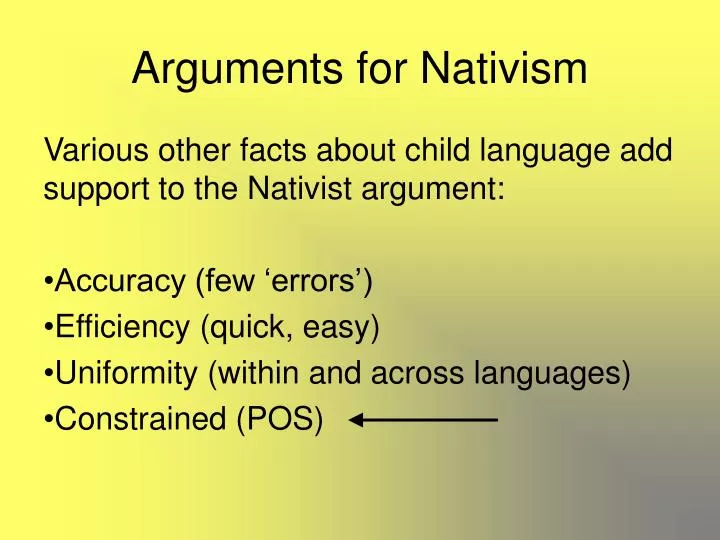 arguments for nativism