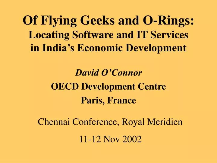 of flying geeks and o rings locating software and it services in india s economic development