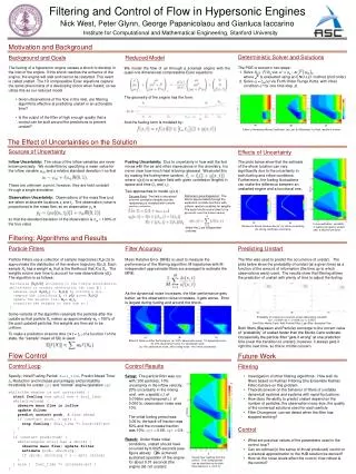 Filtering and Control of Flow in Hypersonic Engines