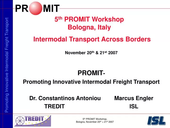 5 th promit workshop bologna italy