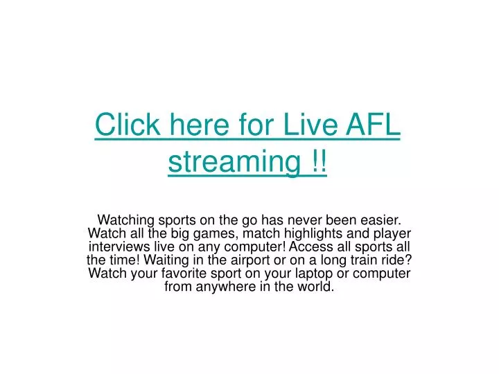 click here for live afl streaming