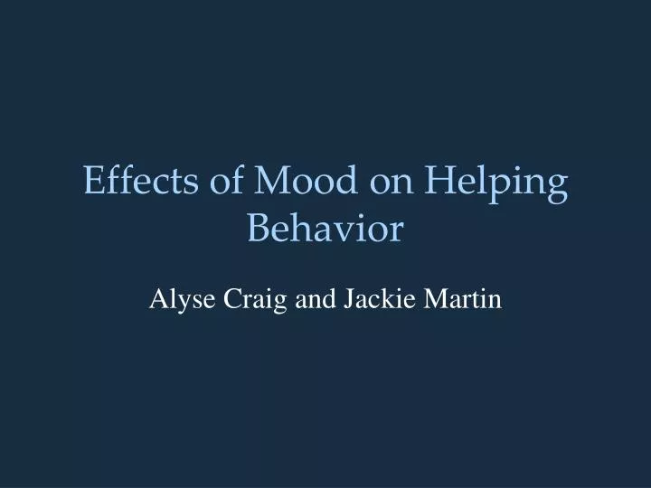 effects of mood on helping behavior
