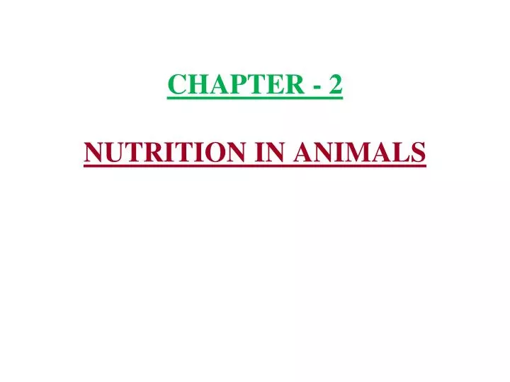 chapter 2 nutrition in animals