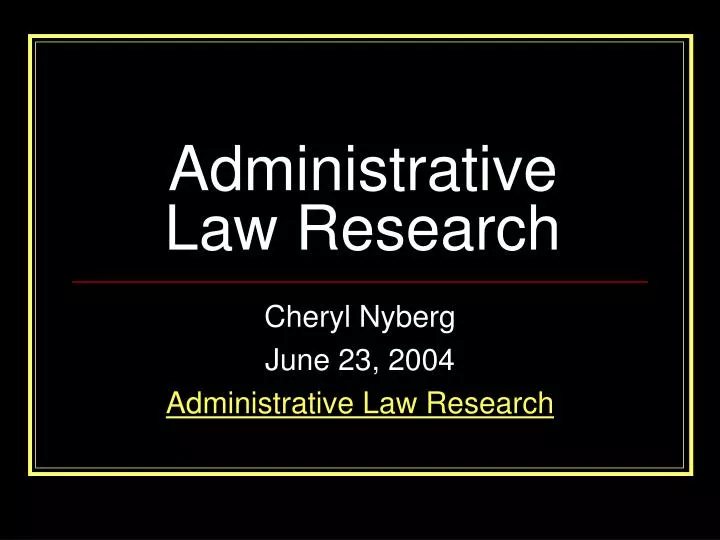 administrative law research