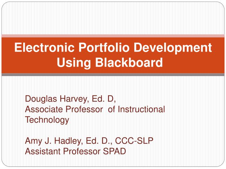 electronic portfolio development using blackboard