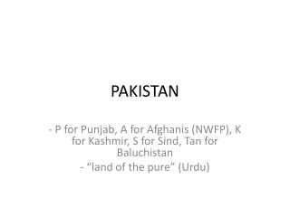 pakistan