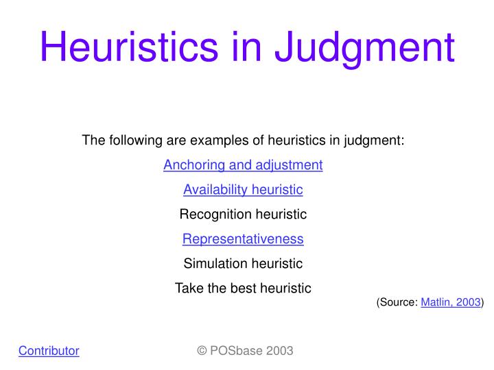 heuristics in judgment