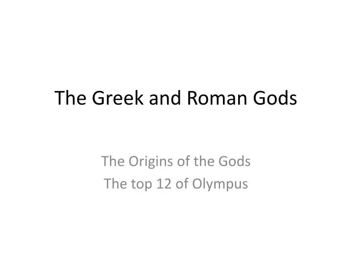 the greek and roman gods
