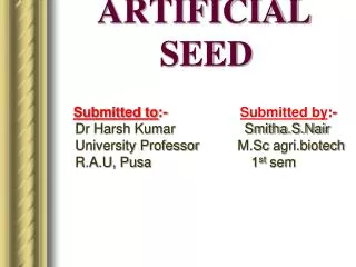 ARTIFICIAL SEED