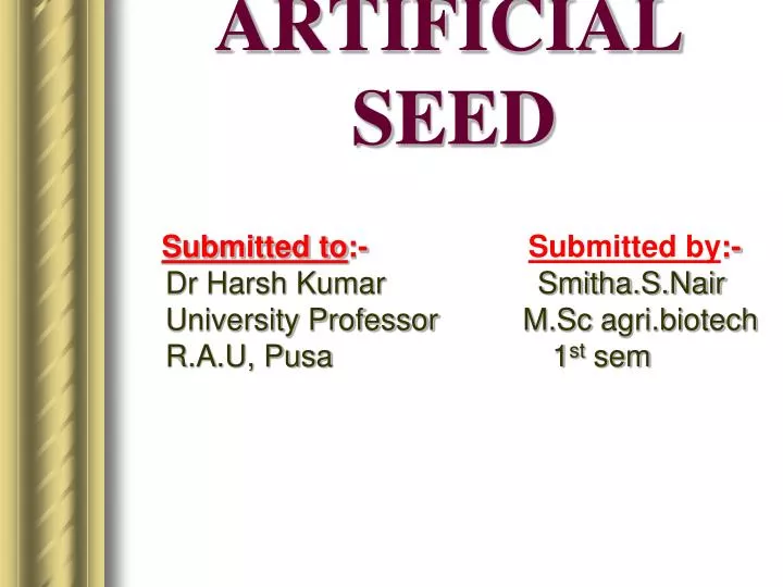 artificial seed