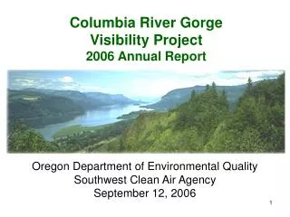 Columbia River Gorge Visibility Project 2006 Annual Report