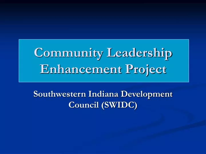 community leadership enhancement project