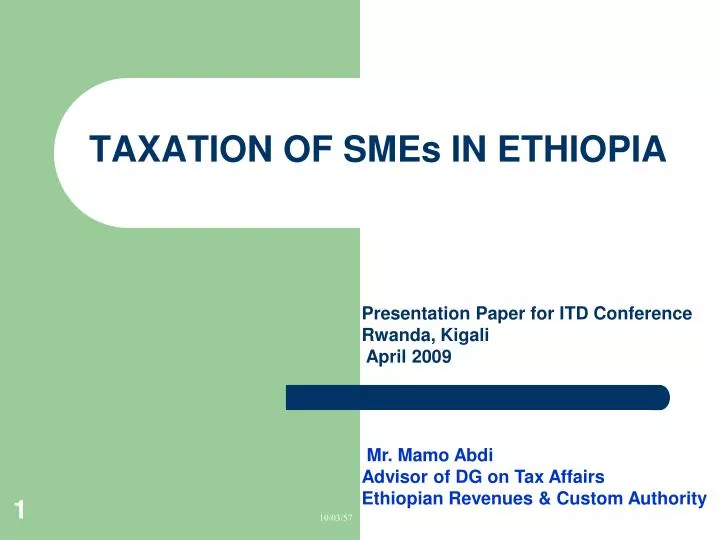taxation of smes in ethiopia