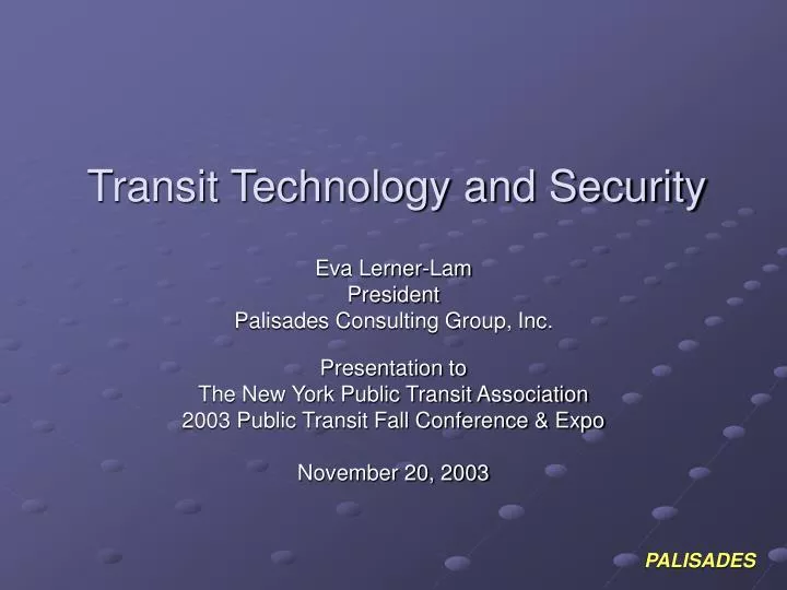 transit technology and security
