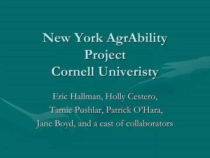 new york agrability project cornell univeristy