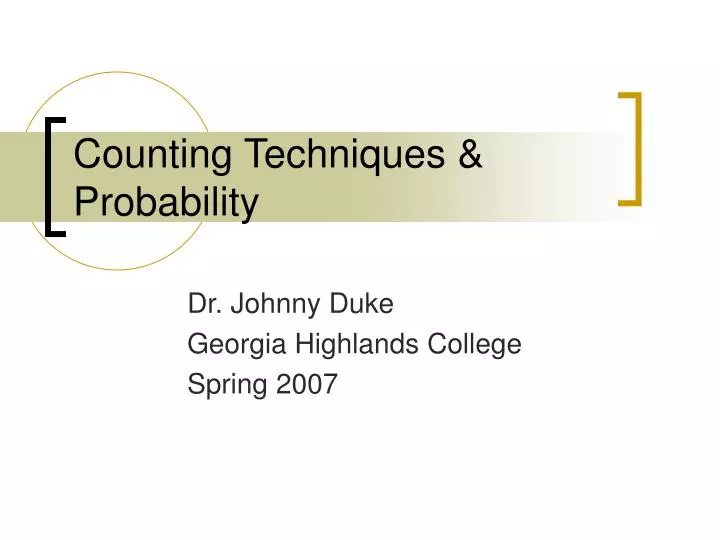 counting techniques probability