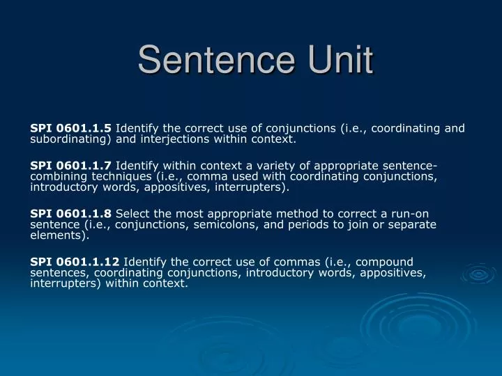 sentence unit