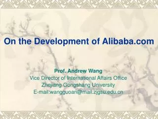 On the Development of Alibaba.com