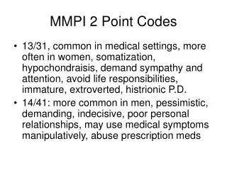 MMPI 2 Point Codes