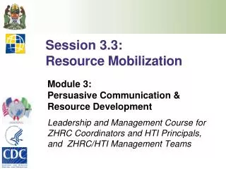Session 3.3: Resource Mobilization