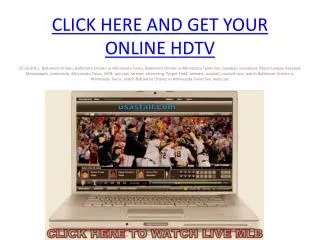 watch Baltimore Orioles vs Minnesota Twins Live stream HDTV