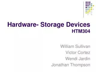 Hardware- Storage Devices HTM304