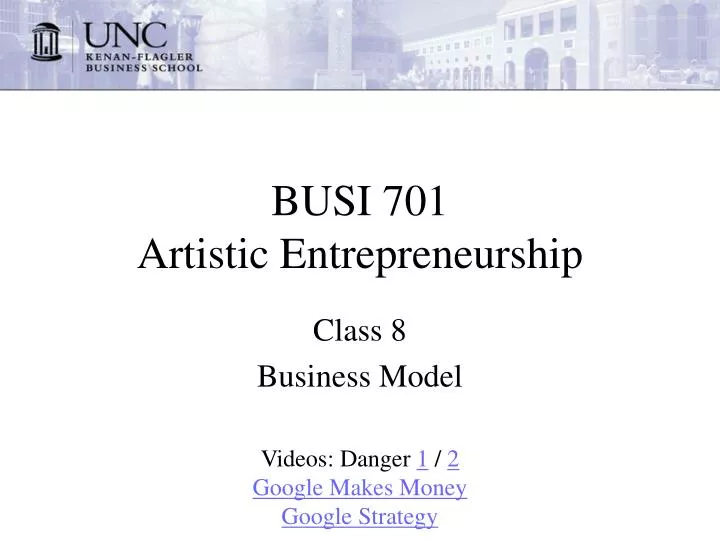 busi 701 artistic entrepreneurship