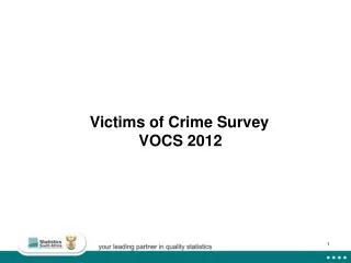 Victims of Crime Survey VOCS 2012