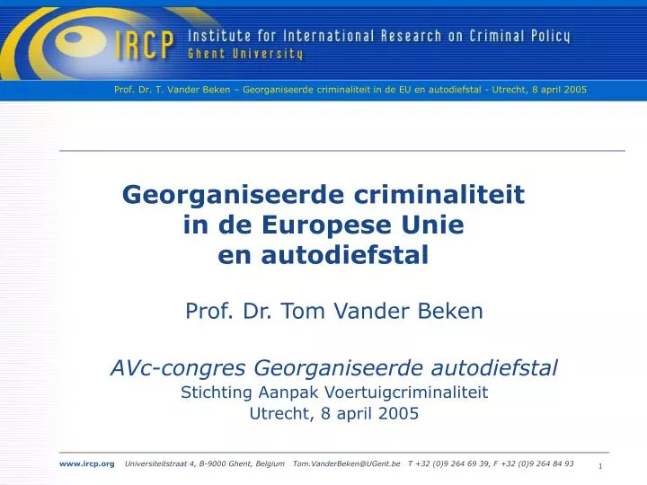 georganiseerde criminaliteit in de europese unie en autodiefstal