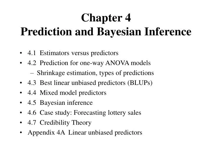 chapter 4 prediction and bayesian inference