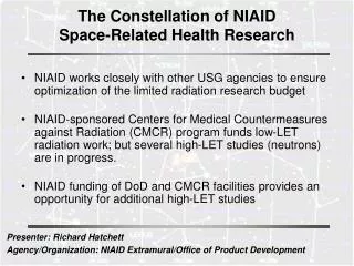 The Constellation of NIAID Space-Related Health Research