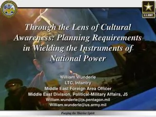 Through the Lens of Cultural Awareness: Planning Requirements in Wielding the Instruments of National Power
