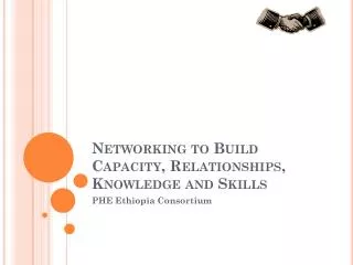 Networking to Build Capacity, Relationships, Knowledge and Skills