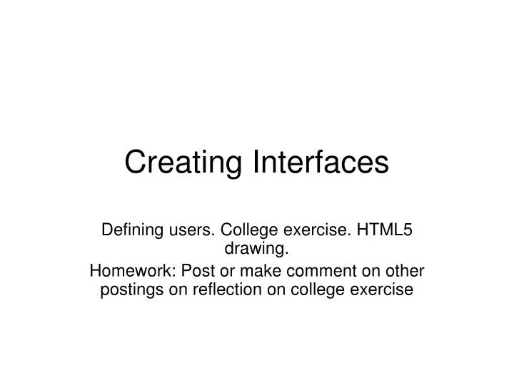 creating interfaces