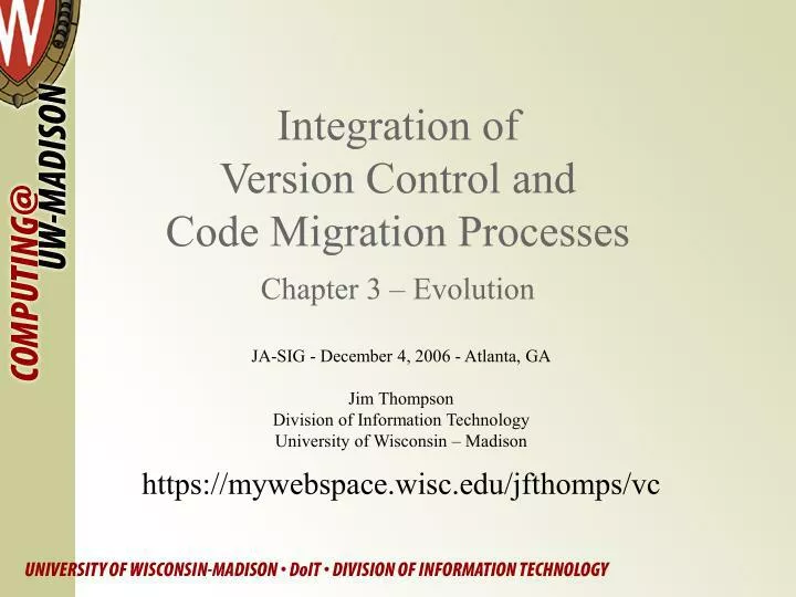 integration of version control and code migration processes chapter 3 evolution