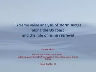 Extreme value analysis of storm surges along the US coast and the role of rising sea level