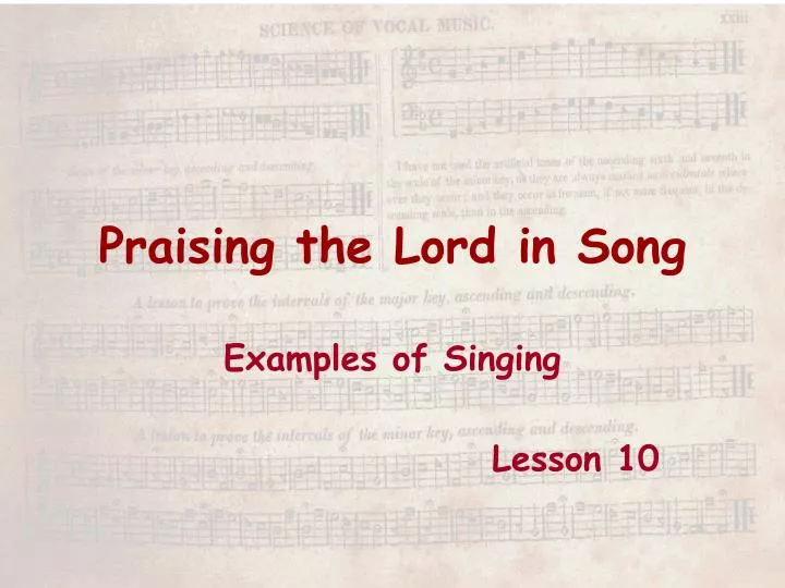 praising the lord in song