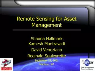 Remote Sensing for Asset Management